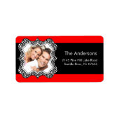 Zebraフレームあなたの色と写真住所 シール (正面)