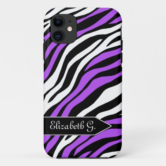ZebraプリントパープルミックスiPhone 5ケース Case-Mate iPhoneケース (裏面)
