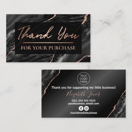 Zebra印刷バラ金ゴールドご購入ありがとうございます 名刺 (正面/裏面)