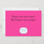 Zebra印刷フリップフロップ誕生日パーティーの招待 招待状 (裏面)