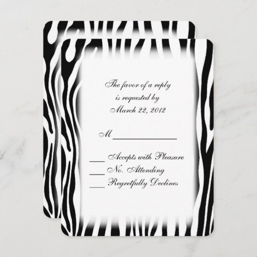 Zebra印刷RSVP 出欠カード (正面/裏面)