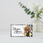 Zebra背景を持つ個人用スタイリストの女性 名刺 (スタンド正面)