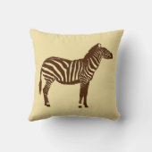 Zebra – チョコレートブラウンとカメルタン クッション (裏面)