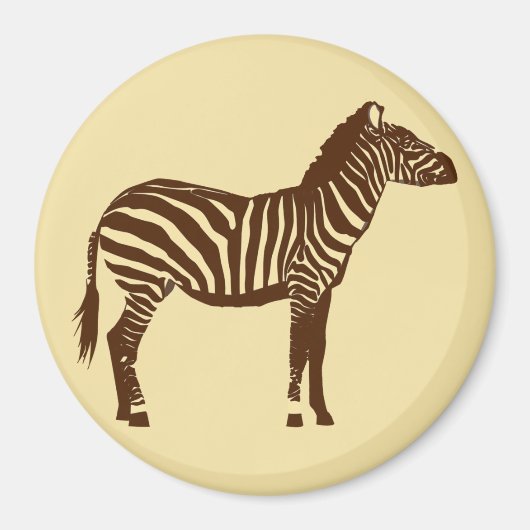 Zebra – チョコレートブラウンとカメルタン マグネット (正面)