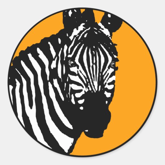 zebra。色をカスタマイズ可能。 ラウンドシール (正面)