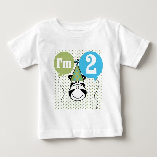 Zebra 2nd誕生日Tシャツとギフト ベビーTシャツ (正面)