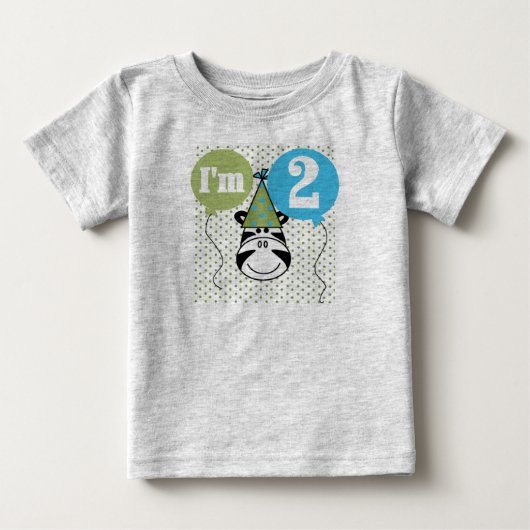 Zebra 2nd誕生日Tシャツとギフト ベビーTシャツ (正面)