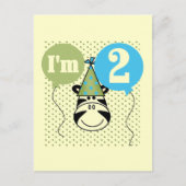 Zebra 2nd誕生日Tシャツとギフト ポストカード (正面)