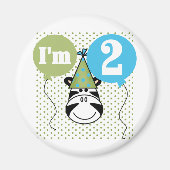 Zebra 2nd誕生日Tシャツとギフト マグネット (正面)