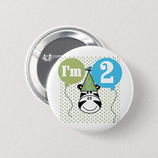 Zebra 2nd誕生日Tシャツとギフト 缶バッジ (正面&裏面)