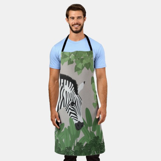 Zebra amongst Leaves  エプロン (着用した状態)