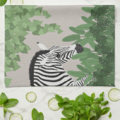 Zebra amongst Leaves キッチンタオル (折り畳み)