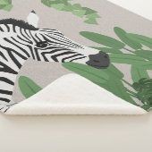Zebra amongst Leaves シェルパブランケット (3/4)
