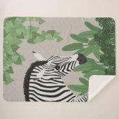 Zebra amongst Leaves シェルパブランケット (正面(横))