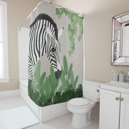 Zebra amongst Leaves シャワーカーテン (インサイチュ)