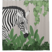 Zebra amongst Leaves シャワーカーテン (正面)