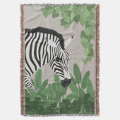 Zebra amongst Leaves スローブランケット (正面縦)