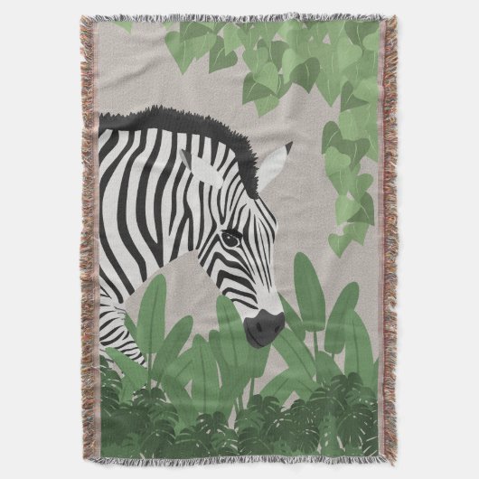 Zebra amongst Leaves スローブランケット (正面縦)