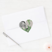 Zebra amongst Leaves ハートシール (封筒)