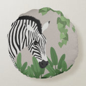 Zebra amongst Leaves ラウンドクッション (裏面)