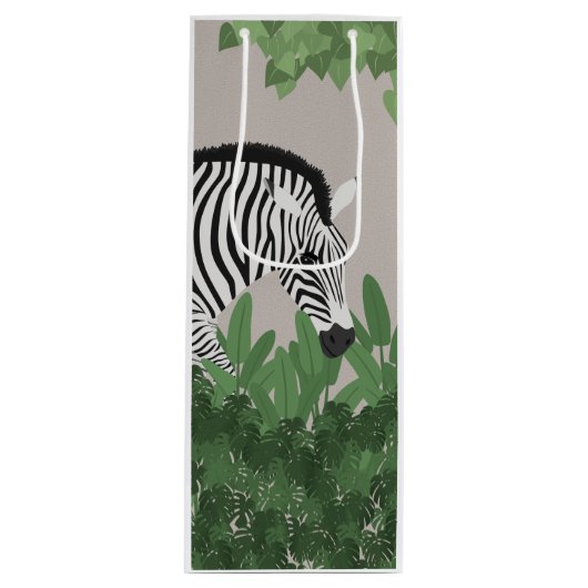 Zebra amongst Leaves ワインギフトバッグ (正面)