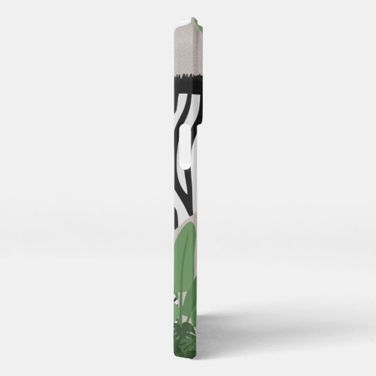 Zebra amongst Leaves Phone Case iPhoneケース (右側面)