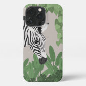 Zebra amongst Leaves Phone Case iPhoneケース (裏面)