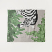 Zebra amongst Leaves Tapestry タペストリー (正面(横))