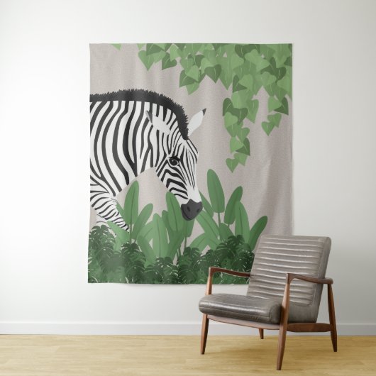 Zebra amongst Leaves Tapestry タペストリー (インサイチュ)