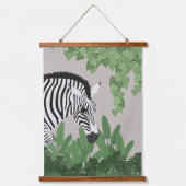 Zebra amongst Leaves Wood Topped Wall Tapestry 吊り下げ型タペストリー (正面)
