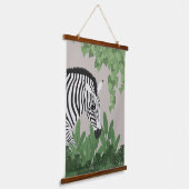 Zebra amongst Leaves Wood Topped Wall Tapestry 吊り下げ型タペストリー (傾斜あり)