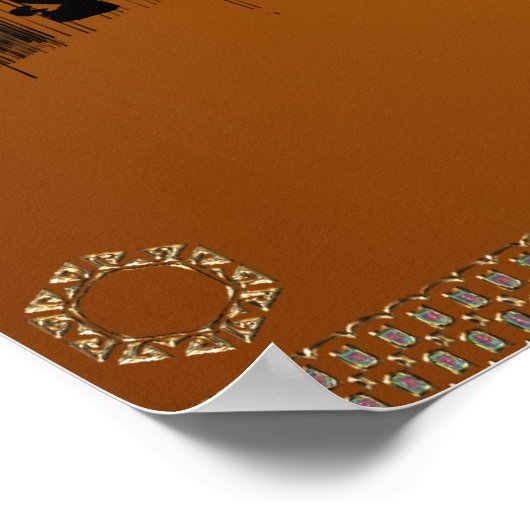 Zebra and Baobab Tree Poster ポスター (角)