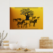 Zebra and Baobab Tree Poster ポスター (キッチン)
