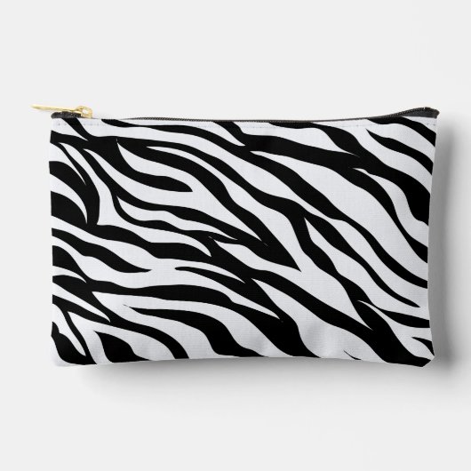 Zebra Animal Print Black and White Safari アクセサリーポーチ (正面)