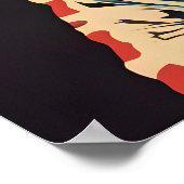 Zebra Astronaut Poster, Zebra Retro Print, Zebra ポスター (角)