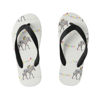 Zebra Balloon party Slip slops キッズビーチサンダル
