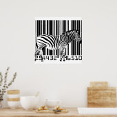Zebra Barcode Art Poster ポスター (キッチン)