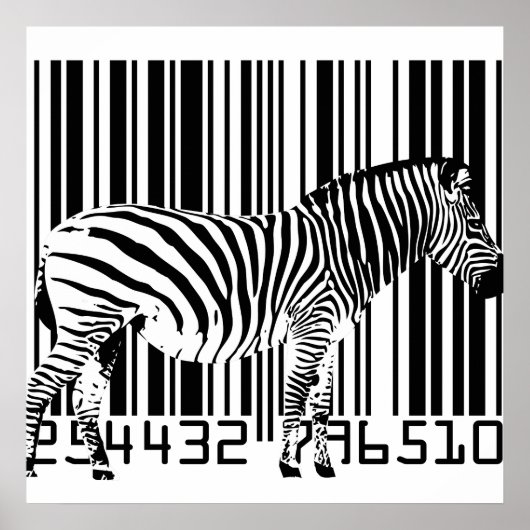Zebra Barcode Art Poster ポスター (正面)