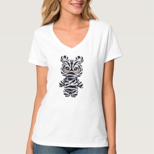 Zebra bear figurine cute safari animal decor tシャツ (正面)
