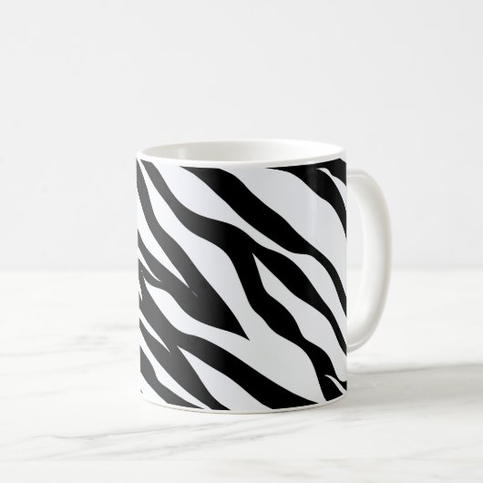 Zebra Black and White Pattern   コーヒーマグカップ (正面右)