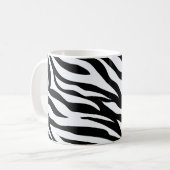 Zebra Black and White Pattern コーヒーマグカップ (正面左)