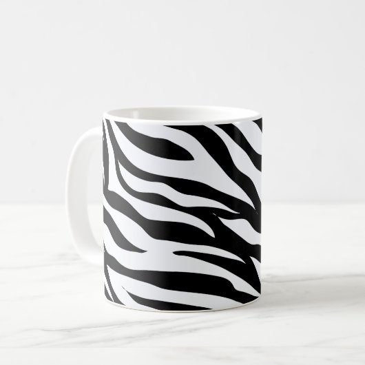 Zebra Black and White Pattern   コーヒーマグカップ (正面左)