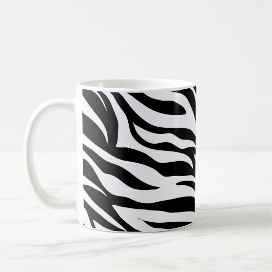 Zebra Black and White Pattern   コーヒーマグカップ (左)