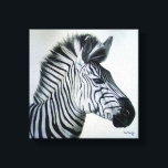 Zebra Black and White Portrait Small キャンバスプリント<br><div class="desc">Zebra print from original oil on canvas by Sue Maas</div>