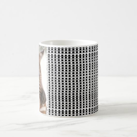 Zebra Black & White Checkered Mug コーヒーマグカップ (中央)