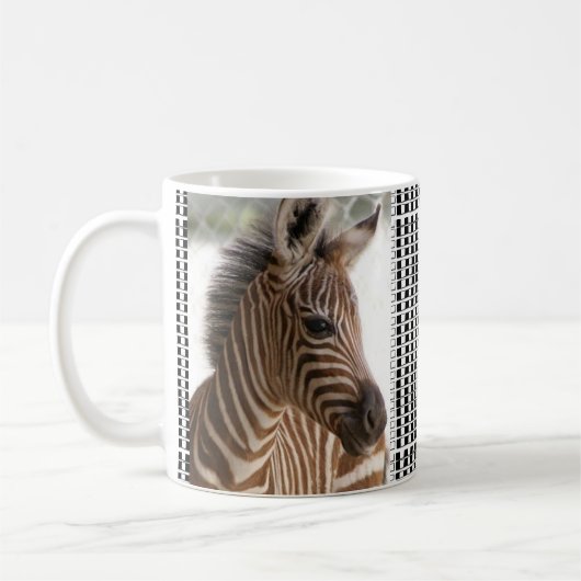Zebra Black & White Checkered Mug コーヒーマグカップ (左)