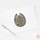 Zebra Botanical Hoofprint Nature Sticker ラウンドシール (封筒)