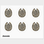 Zebra Botanical Hoofprint Nature Sticker ラウンドシール (シート)