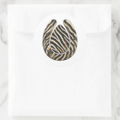 Zebra Botanical Hoofprint Nature Sticker ラウンドシール (バッグ)
