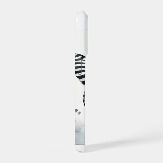 Zebra Butterfly Watercolor AREF295 - Watercolor iPhoneケース (右側面)